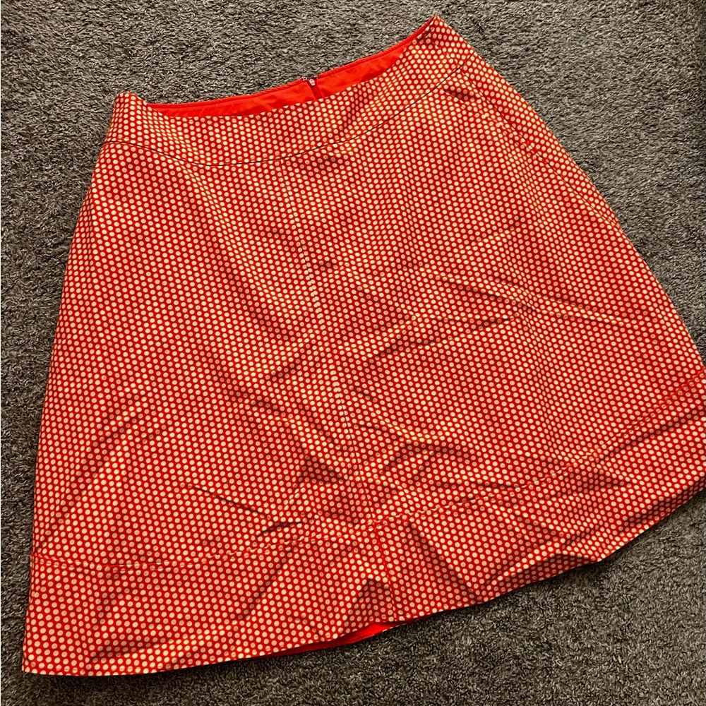 Lane Bryant Orange-red and White A-Line Skirt